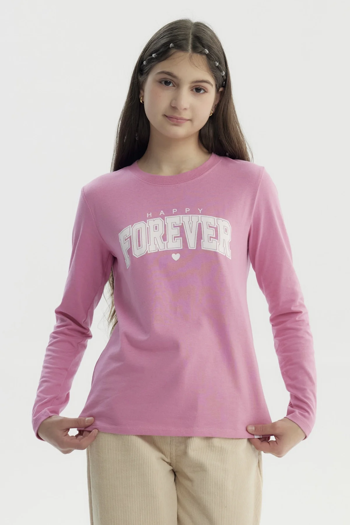 Polera Niña Básica Teen Rosado